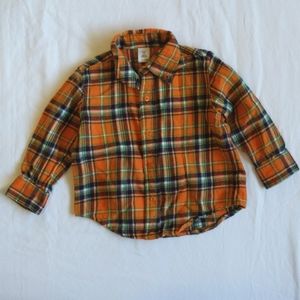 toffy house soft plaid flannel button down shirt 12-18 months baby toddler boy